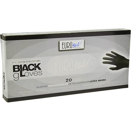 CAJA 20 GUANTES LATEX NEGROS T/S