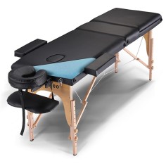 BLACK PORTABLE ALUMINIUM MASSAGE TABLE (Camilla portátil)