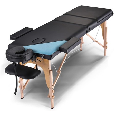 BLACK PORTABLE ALUMINIUM MASSAGE TABLE (Camilla portátil)