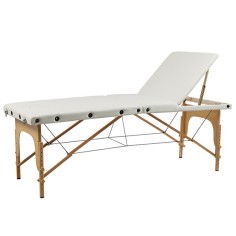 WHITE PORTABLE WOODEN SPA BED (Camilla portátil Spa)
