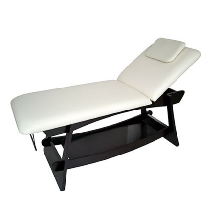 WHITE DARK BROWN BASE WOODEN MASSAGE BED DELTO (Camilla)